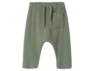 Lil Atelier agave green solid-colored pants