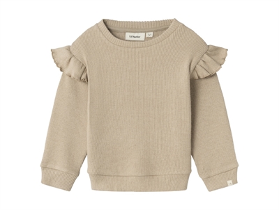 Lil Atelier travertine melange knit top