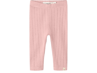 Lil' Atelier leggings misty rose with eyelet pattern