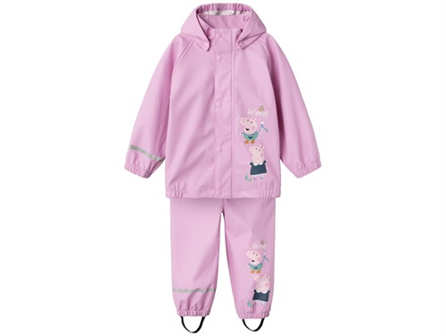 Name It pastel lavender Peppa Pig rain pants and jacket