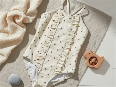 Lil Atelier whitecap gray ladybug swimsuit