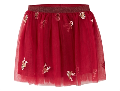 Name It tulle skirt jester red with reindeer embroidery