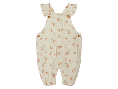Lil Atelier turtledove strawberry loose overalls