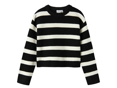 Name It black striped short knit sweater