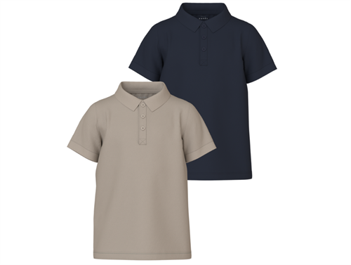 Name It dark sapphire/pure cashmere polo t-shirt (2-pack)