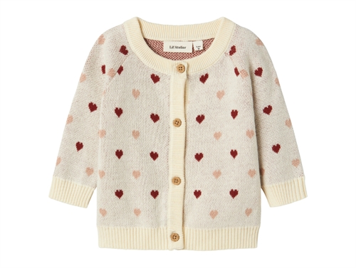 Lil Atelier turtledove heart knit cardigan