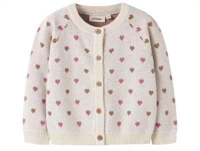 Lil' Atelier cardigan turtledove with heart print