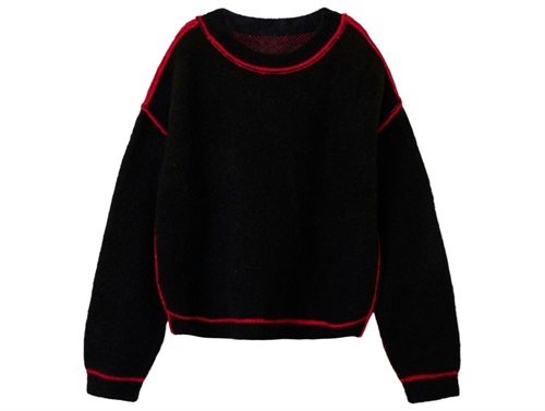 Name It knit sweater black with red detail  