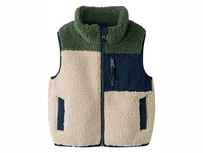 Name It teddy vest fog color-blocking