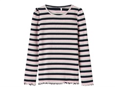Name It t-shirt boysenberry with stripes and frill edge  
