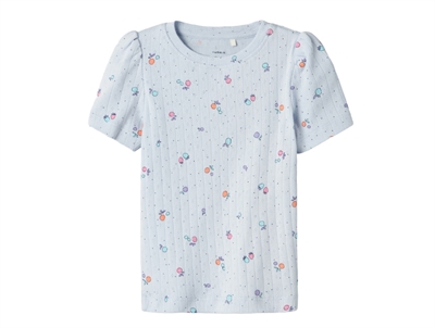 Name It t-shirt xenon blue with fruit print and puff sleeves