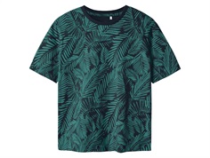 Name It t-shirt deep jungle with all-over palm print  