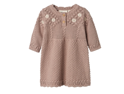 Lil' Atelier knit dress etherea with floral embroidery