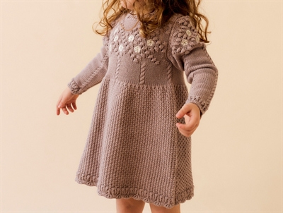 Lil' Atelier knit dress etherea with floral embroidery