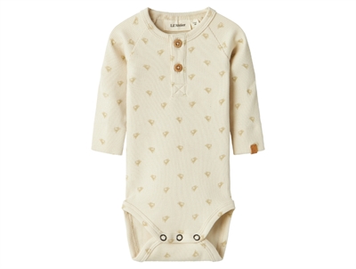 Lil' Atelier body turtledove with crab print and button closure