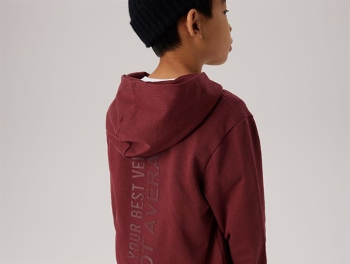 Name It sweatshirt new maroon with hood and text print  