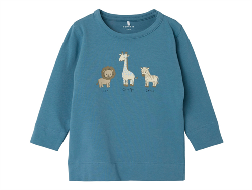 Name It provincial blue animal print top