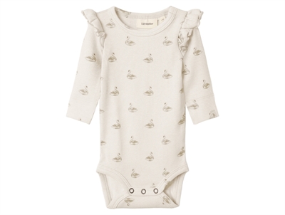 Lil' Atelier BABY body pastel parchment with swan print and ruffles