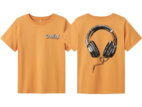 Name It t-shirt gold earth with gamer print  