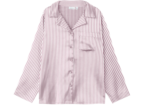 Name It corsage/bright white striped pajama satin shirt