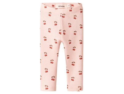Lil' Atelier leggings coconut milk with pink floral print