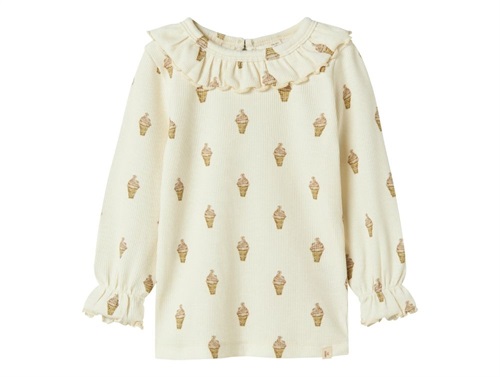 Lil Atelier blouse turtledove with waffle ice cream