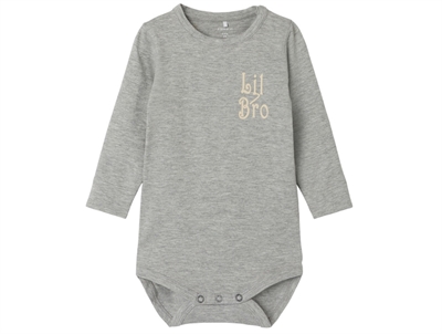 Name It bodysuit gray melange with little brother print