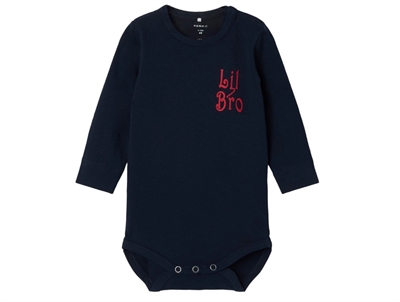 Name It bodysuit navy blazer with little brother print