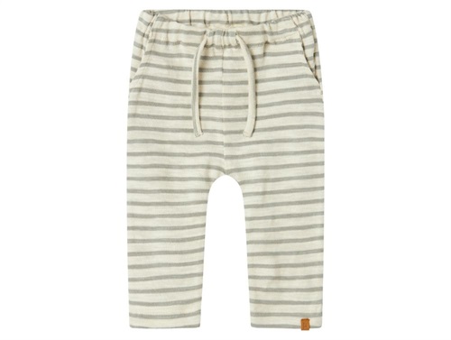 Lil Atelier pants turtledove/forest fog with stripes
