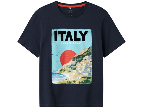 Name It t-shirt navy blazer with Italy print  