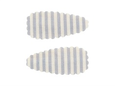 Lil' Atelier hair clips turtledove vapor blue with stripes (6-pack)  