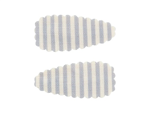 Lil' Atelier hair clips turtledove vapor blue with stripes (6-pack)  