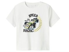Name It t-shirt bright white speed racing with race car print  