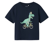 Name It t-shirt navy blazer bike with dinosaur print  