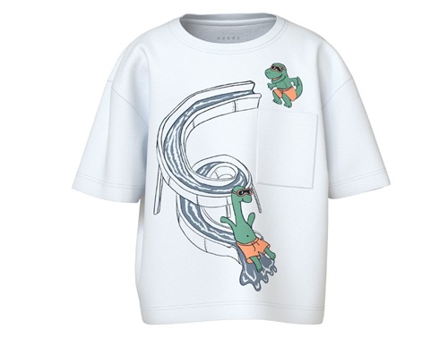 Name It t-shirt bright white pool with waterslide and chest pocket  