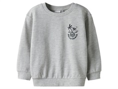 Name It sweatshirt light grey melange with hello beach print  
