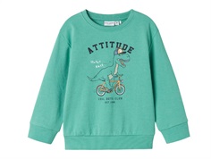 Name It sweatshirt creme de menthe attitude with dinosaur print  