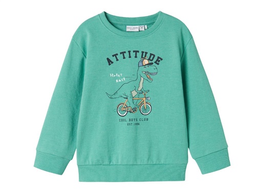 Name It sweatshirt creme de menthe attitude with dinosaur print  