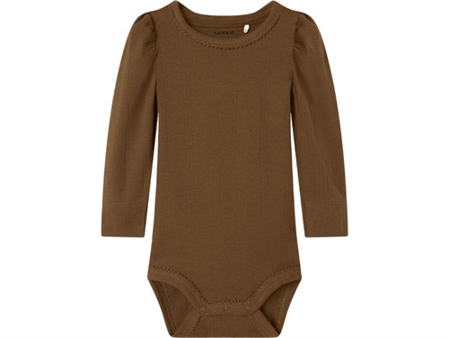 Name It desert palm lace-patterned bodysuit