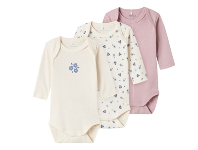 Name It baby blue elephant bodysuit (3-pack)