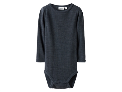 Name It bodysuit ombre blue in merino wool with rib structure