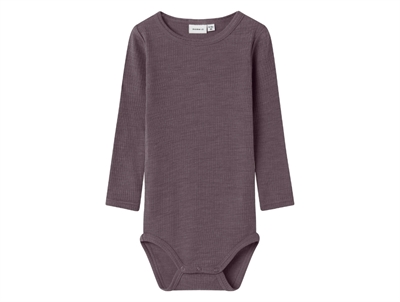 Name It bodysuit sparrow in merino wool with rib structure