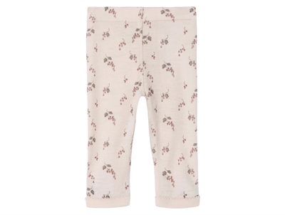 Lil' Atelier leggings morganite in merino wool with berry print