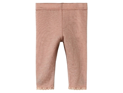 Lil Atelier sandshell printed leggings merino wool/modal