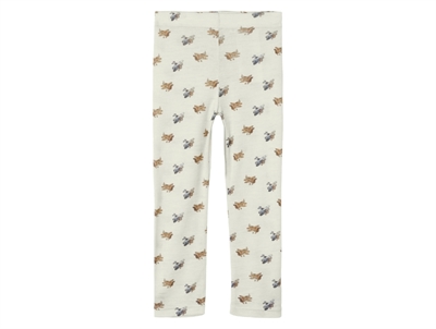 Lil' Atelier leggings turtledove melange in wool/modal with airplane print