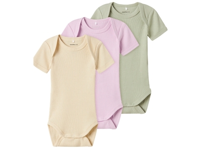 Name It baby blue elephant bodysuit (3-pack)