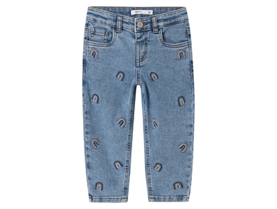 Name It medium blue denim hearts mom-shaped jeans