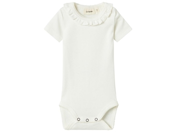 Lil' Atelier dress peach whip with swan print and frill sleeves  