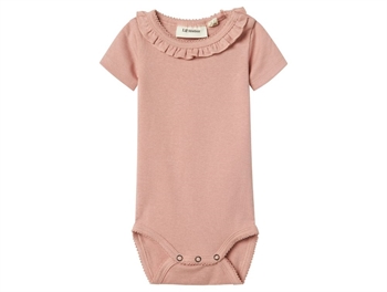 Lil' Atelier dress peach whip with swan print and frill sleeves  