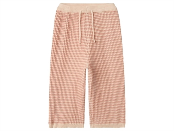 Lil' Atelier knit trousers misty rose with wide fit